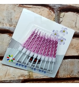 VIP KALİTE BURGULU PEMBE PASTA MUMU PEMBE DOĞUM GÜNÜ MUMU 10 ADET PEMBE MUM PİNK BIRTHDAY CANDLE