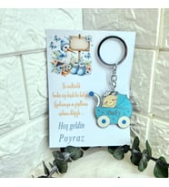 25 Adet Puset Anahtarlık Kağıt Üzeri Yenidoğan  Bebek Hediyelik-