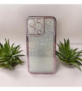 İPHONE 13 Pro Şeffaf Desenli Kaliteli Silikon Telefon Kılıfı (Pembe)