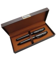 Signator® M568 Füme Siyah Kalem Seti  Roller + Tükenmez Kalem  İsme Özel Kalem  Hediyelik Kalem (Karışık)