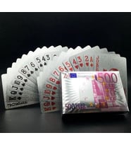 Euro Baskılı İskambil Oyun Kartları Gümüş Renk (Yeşil)