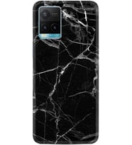 Vivo Y11S Y21S Y20 Y20S Y70 Kılıf Desemli Silikon Fragile Black Mermer 1378