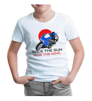 Motorcycle Race the Sun Beyaz Çocuk Tshirt