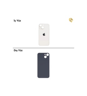 iPhone 14 Beyaz Renk Arka Kapak Arka Cam Batarya Kapağı Lazer Kesim Kapak Pil Kapağı