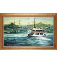 Çerçeveli Paspartulu Manzara Tablo ah2080 (Gold)