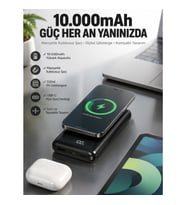 Mey İthalat® 10.000 Mah Powerbank 4 Portlu Hızlı Şarj Dijital Göstergeli