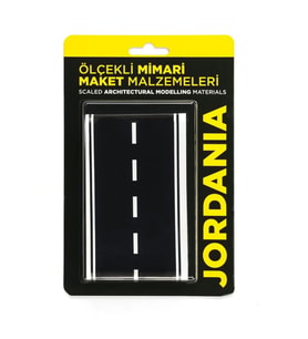 JORDANIA MAKET ÖLÇEKLİ JE04-YOL100S ASFALT YOL YAPIŞKANLI SİYAH 1/100 25cm. 4'LÜ TEK PAKET