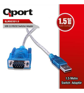 QPORT Q-RS232 1.5metre USB 2.0-RS232 Çevirici