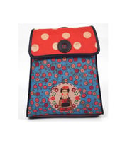 Frida Mavi Figürlü Kapaklı Sırt Çantası Etnik Bohem Style - BORDO