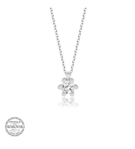 SWAROVSKİ TAŞLI TEK TAŞ 925 AYAR GÜMÜŞ KOLYE