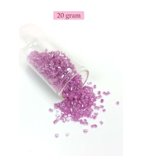 Kesme Cam Boncuk 2mm - 20 Gram - Şeffaf Eflatun -BNC311