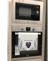 Valerine Life Güzel Evim Kalpli Orman Meyveli Mutfak Kurulama Beyaz El Havlusu %100 Pamuklu 35x50cm