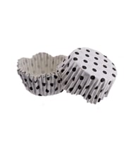 Cupcake Kalıbı Pet Kapsül Dalgalı Kek Kalıbı 65X38 MM (100 Adet)  Puantiyeli  Beyaz