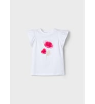 Mayoral Kız Çocuk Çiçekli Tshirt Ekru