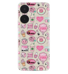 Realme C55 Kılıf Resimli Desenli Baskılı Silikon Donut Flamingo 1415