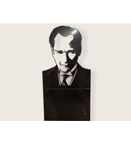 AYYBUU Dekoratif Kitap Tutucu 2’li Set Atatürk Silüet ve Atatürk Büst Temalı (Siyah)