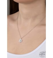 Union Swarovski Zirconia Kadın Kar Tanesi Gümüş Kolye