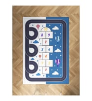 MEKTA HOME BEBEK VE ÇOCUK ODASI Yollu ve Seksek Desenli Halı