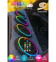 Şerit LED 16 Cm Neon Pixel Led Midrange Hoparlör Kapağı – Sese Duyarlı, Rf Kumandalı, Argb Işık, 4'lü Set 12v