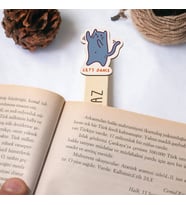 Kişiye Özel Dans Eden Kedi İsimli Ahşap Kitap Okuma Ayracı