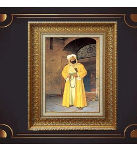 Gold Altın Kalın Çerçeveli Paspartulu Tablo vk1130
