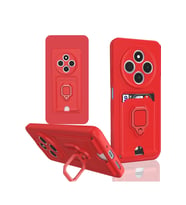 Newface Xiaomi Redmi 14C Kılıf Zuma Kartvizitli Yüzüklü Silikon - Kırmızı
