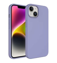 iPhone 14 Plus Kılıf Sıvı Teknolojili Silinebilir Kamera Çıkıntılı Lansman Sert Silikon (Lavanta)
