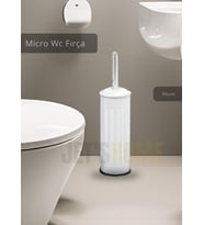 Paslanmaz Tuvalet Fırçası Mikro Wc Klozet Fırçası Beyaz