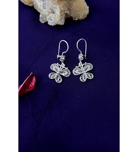 Kelebek Model Telkari El İşçiliği Gümüş Kadın Küpe