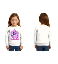 Unisex Kuromi Baskılı Çocuk Swaetshirt 3 İplik Şardonlu (Beyaz)