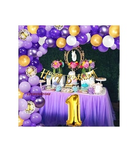 Çıtıpıtıstore Mor Renkli Doğum Günü Balon Zincir Set