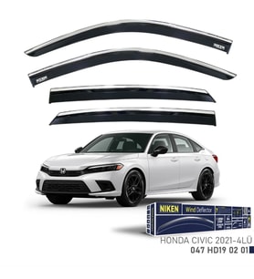 Honda Uyumlu Civic 2021- Sedan Kromlu Cam Rüzgarlığı 4Lü Parça