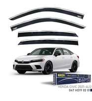 Honda Uyumlu Civic 2021- Sedan Kromlu Cam Rüzgarlığı 4Lü Parça
