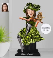 Kişiye Özel Kemancı Kadın Ahşap Eco Biblo -1