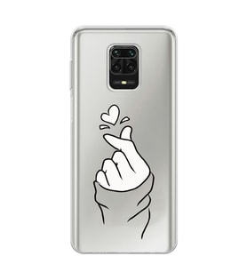 Redmi Note 9 Pro/Note 9S Uyumlu Kalp Desenli Şeffaf Telefon Kılıfı