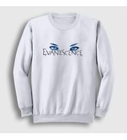 Presmono Unisex Beyaz Eyes Logo Evanescence Sweatshirt 146130tt