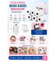 Çocuk Fotoğraf Makinesi Yedek Termal Baskı Kağıdı (6’lı Rulo) – 57x25mm