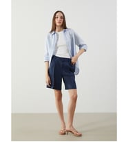 LCW Vision İndigo Loose Fit %100 Keten Kadın Şort