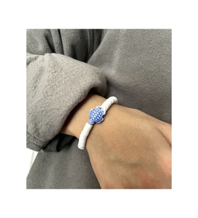 Kadın - Çok Zarif Beyaz Bileklik  Handmade, Kaplumbağa Detaylı!