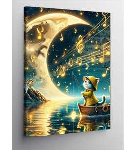Kanvas Tablo Ay Işığında Müzik