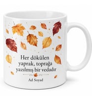 Sonbahar Melankolisi Dökülen Yaprak Hüzün Kupası Özel Tasarım Hediye Bardak