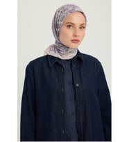 Schaless Sonsuz Aşk - Açık Vizon - Efilia Desenli Eşarp - 90x90 Cm (A.INDIGO)