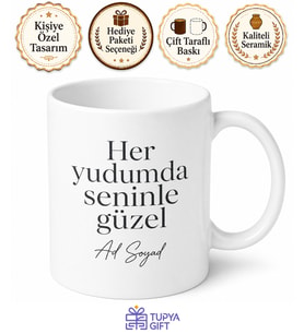 İsme Özel Tek Üretim Yazılı Baskılı Kupa Bardak Hediye Özel Tasarım