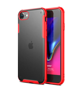 Microsonic Apple iPhone SE 2022 Kılıf Frosted Frame Kırmızı