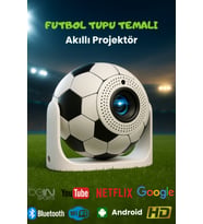 Yüksek Çözünürlüklü Futbol Topu Tasarımlı Akıllı Projektör Bluetooth Wi-Fi