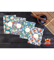 Bez Ciltli Sert Kapaklı 14x20cm 4'lü Çizgili Defter Seti