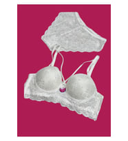 Dolgulu Çapraz İp Askılı Bralet Sütyen Takımı - 7510 (Beyaz)