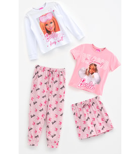 Barbie 4'lü Tshirt Pembe Şort Pantolon Takım