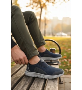Enoch Erkek Günlük Spor Ayakkabı Bağcıksız Slip-On Sneaker Pratik Yürüyüş Modeli