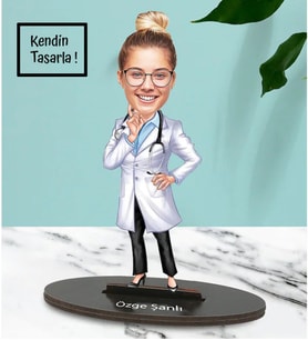 Kendin Tasarla  Doktor 3 Tasarımlı Karikatür Biblo